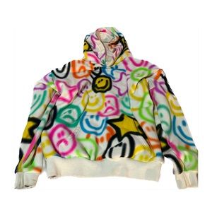 PacSun Small Graphic White/Rainbow Graffiti Airbrush Dreams Hoodie